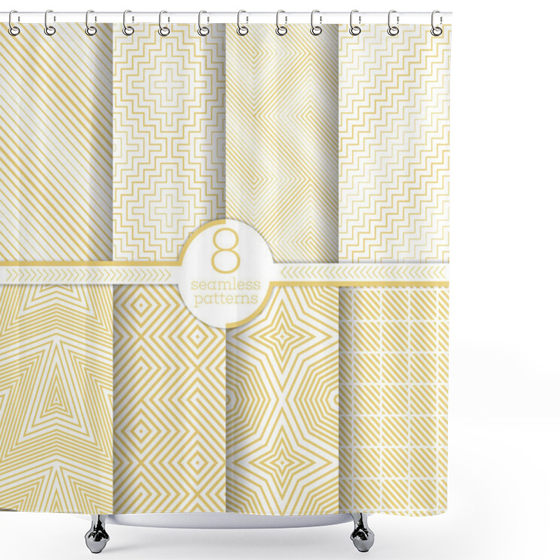 Personality  Set Of Vector Seamless Patterns Shower Curtains