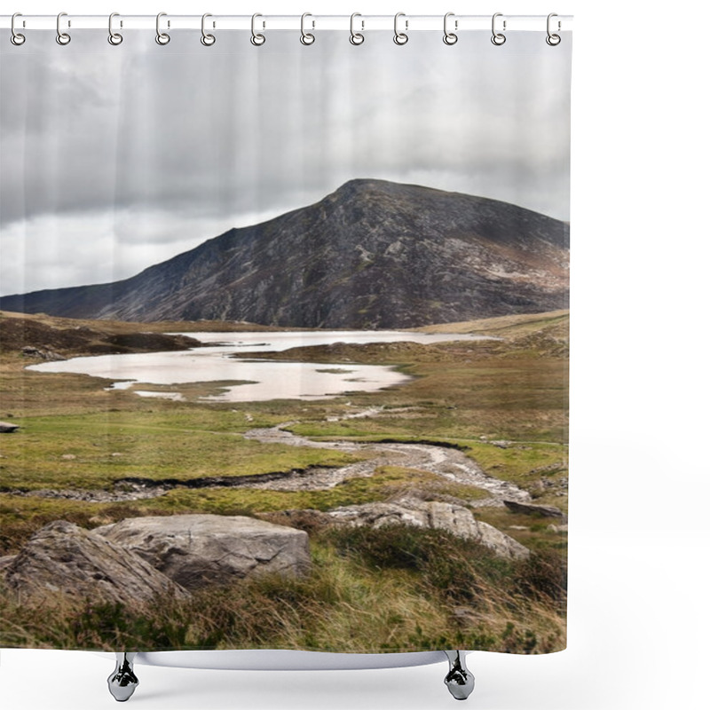 Personality  Landscape Over Llyn Idwal Towards Pen-yr-Ole-Wen In Snowdonia Na Shower Curtains