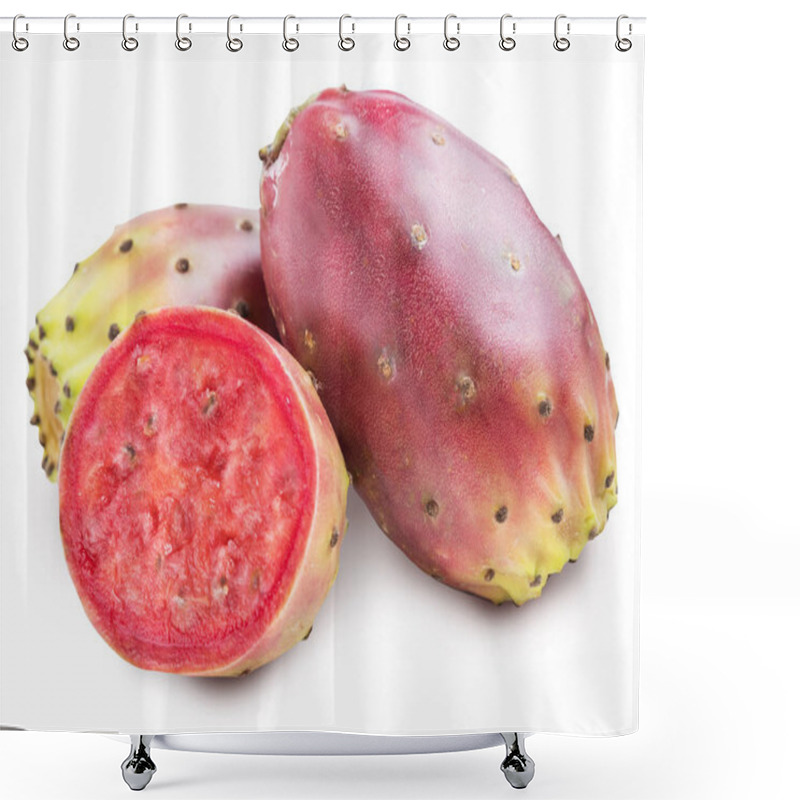 Personality  Prickly Pears Or Opuntia Fruits On White Background. File Contains Clipping Path. Shower Curtains