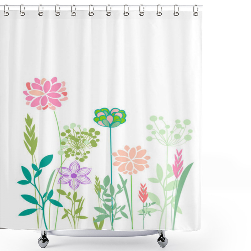 Personality  Vector Illustration Spring Themes Shower Curtains