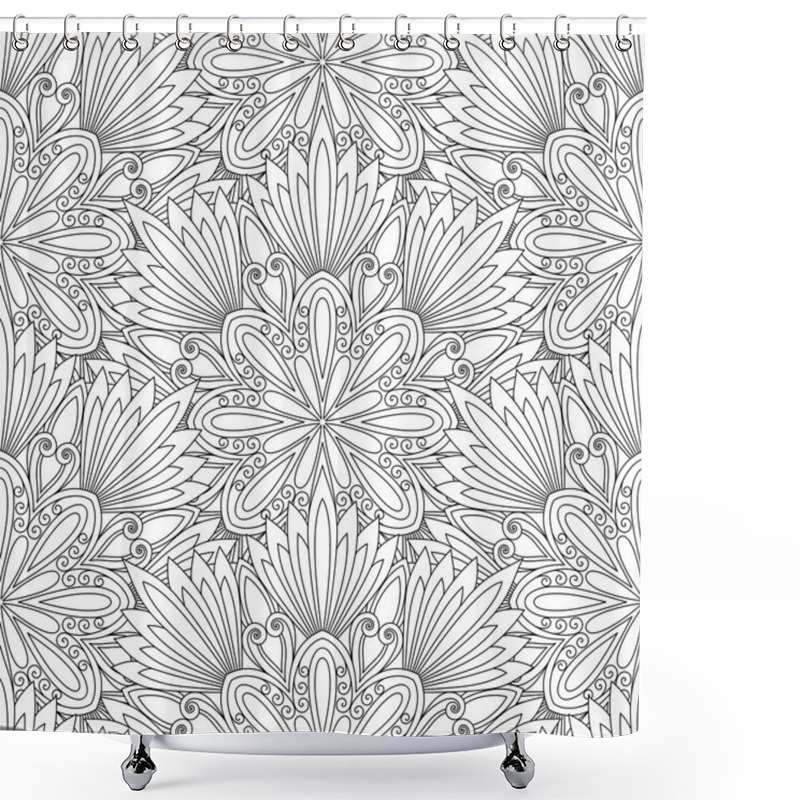 Personality  Seamless Monochrome Ornate Pattern Shower Curtains