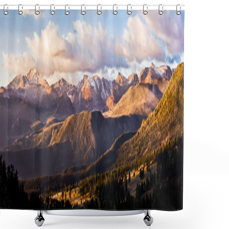 Personality  Clounds Over Long's Peak Shower Curtains