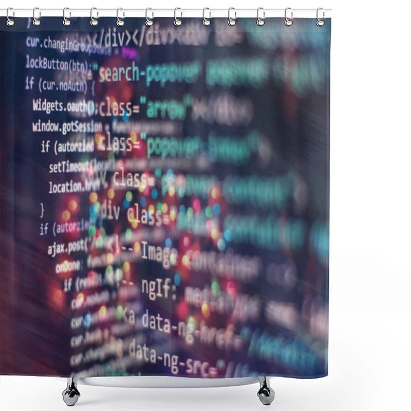 Personality  Desktop PC Monitor Photo. Javascript Functions, Variables, Objects. Project Managers Work New Idea. Future Technology Creation Process. Shower Curtains