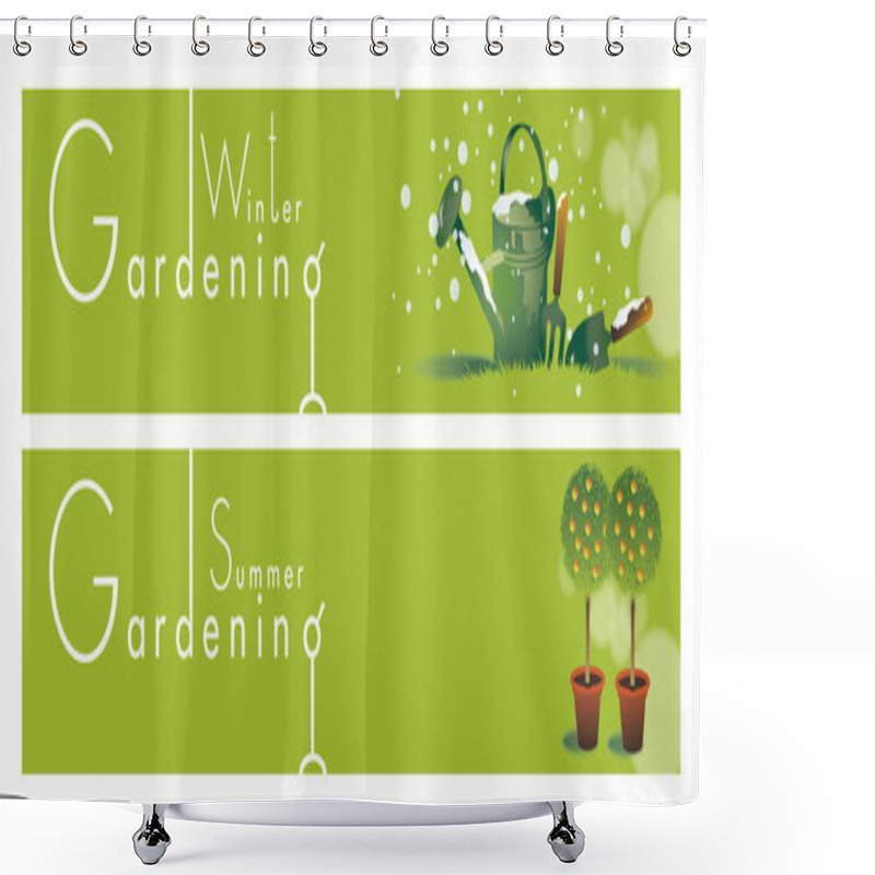 Personality  Gardening Themed Banners Shower Curtains