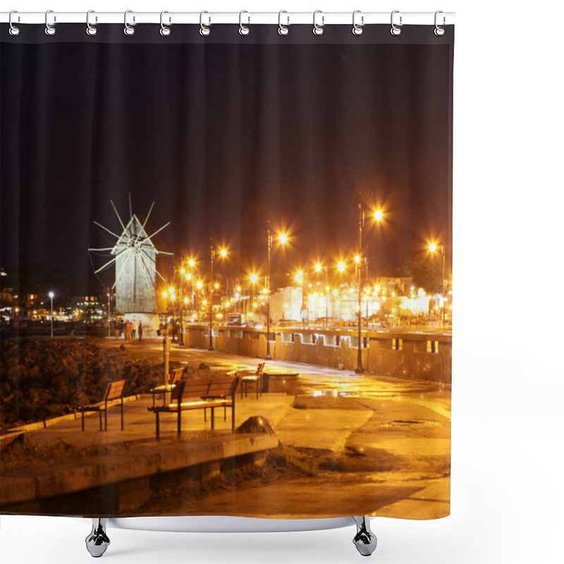 Personality  NESSEBAR, BULGARIA - JUNE 18: Nessebar At Night, June 18, 2014. Nessebar In 1956 Was Declared As Museum City, Archaeological And Architectural Reservation By UNESCO. Shower Curtains