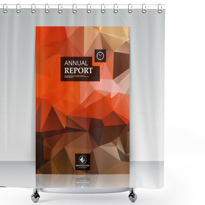 Personality  Abstract Composition. Red, Brown Polygonal Texture. Triangle Part Construction. Brochure Title Sheet. Creative Figure. Rubine Diamond Facets. Crystal Glass Surface. Transparent Banner Form. Flyer Font Shower Curtains