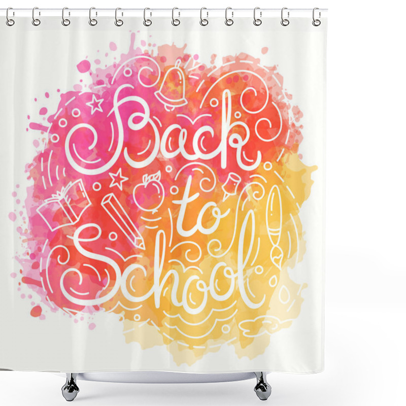 Personality  Back To School Card. Vector Illustration Shower Curtains