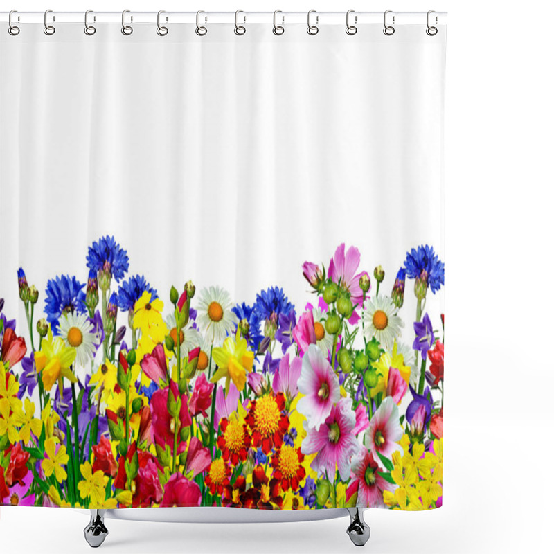 Personality  Flowers Isolated On White Background Shower Curtains