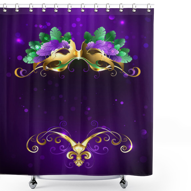 Personality  Mardi Gras Mask Of Bright Feathers Shower Curtains