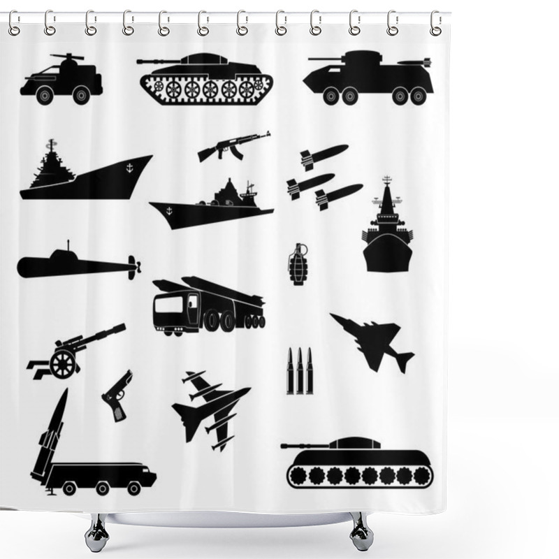 Personality  Military Icons Set Shower Curtains