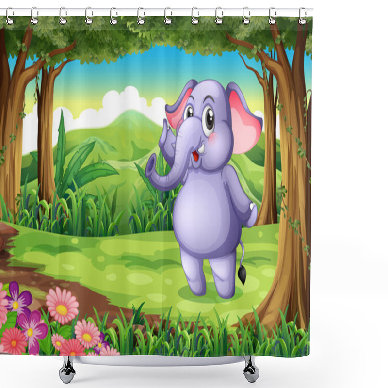 Personality  An Elephant At The Woods Shower Curtains