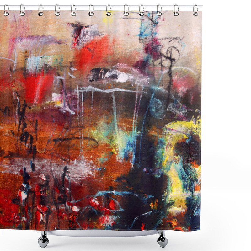 Personality  Landscape, Abstract Oil Painting On Canvas Shower Curtains