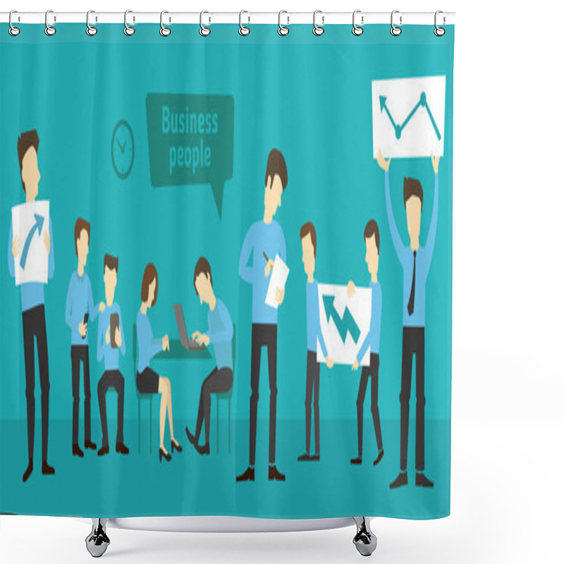 Personality  Office Startup Company People Working Shower Curtains