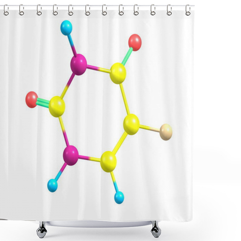 Personality  Fluorouracil Molecule Isolated On White Shower Curtains