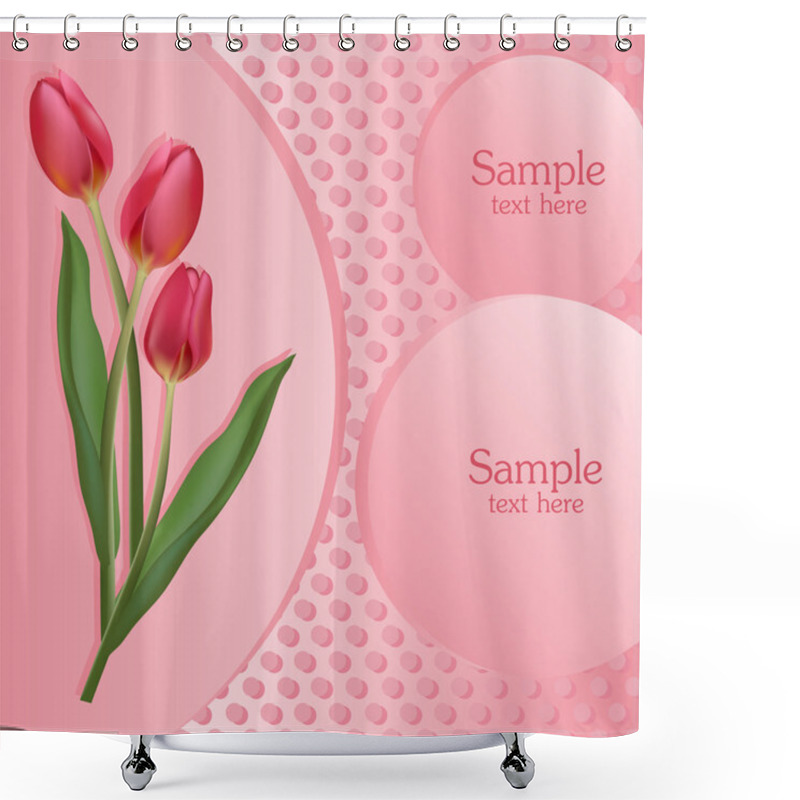 Personality  Bunch Of Red Tulips. Vector Illustration Shower Curtains