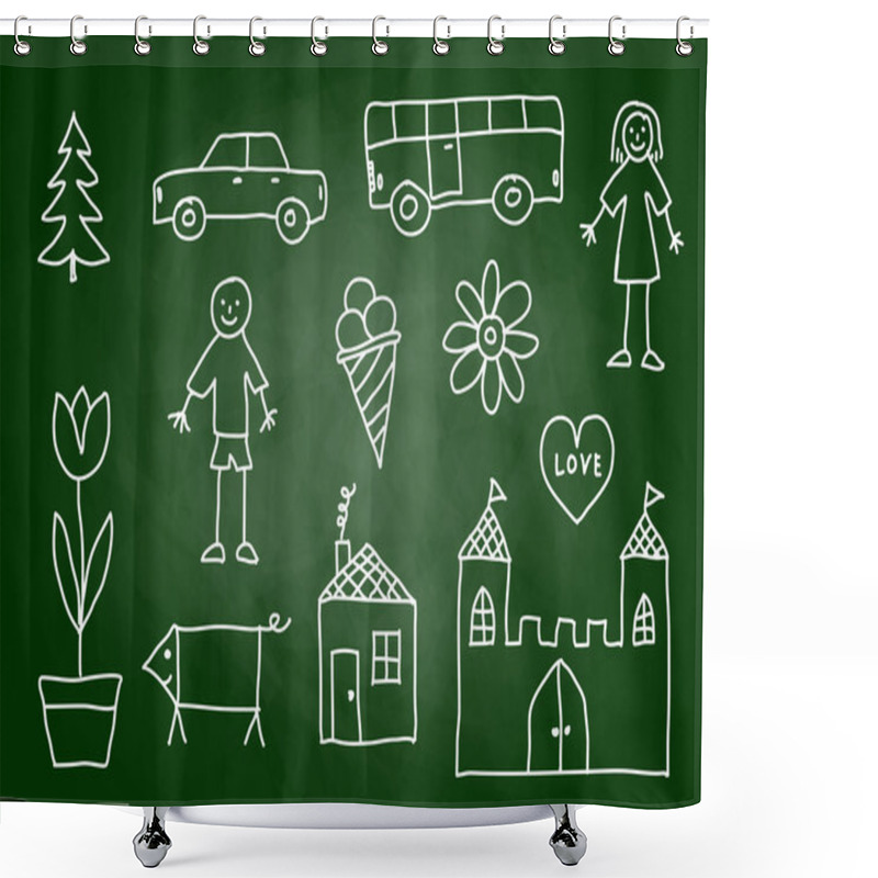 Personality  Drawings On Blackboard Shower Curtains