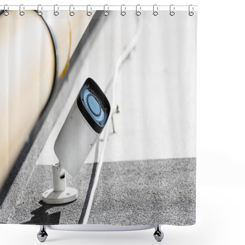 Personality  Security Camera On Wall Shower Curtains