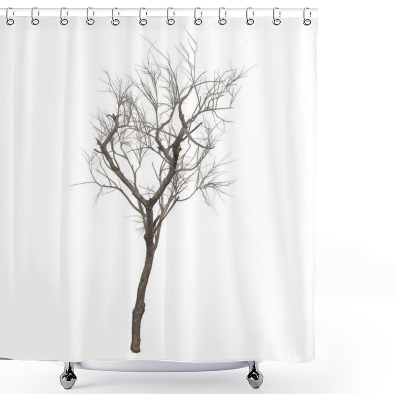 Personality  A Striking Dead Tree Featuring Intricate Bare Branches Set Against A Neutral Background. Shower Curtains