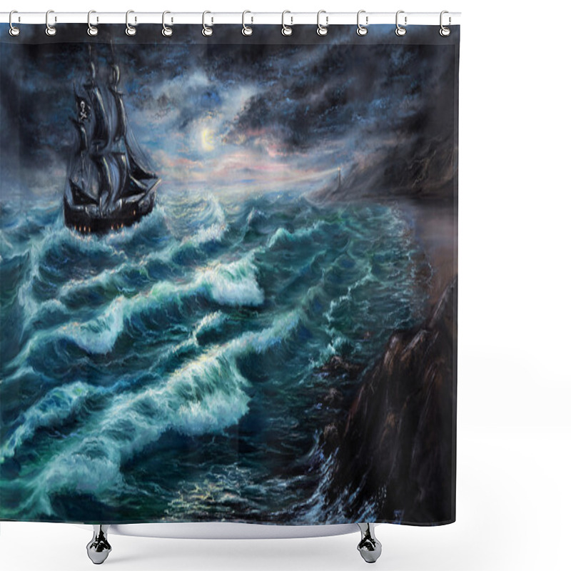 Personality  A Pirate Ship Shower Curtains