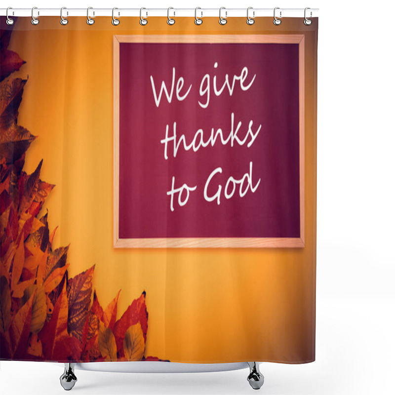 Personality  Composite Image Of Give Thanks Shower Curtains