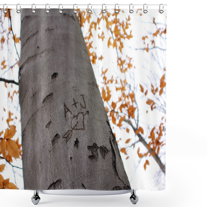 Personality  Love Tree Carving II Shower Curtains