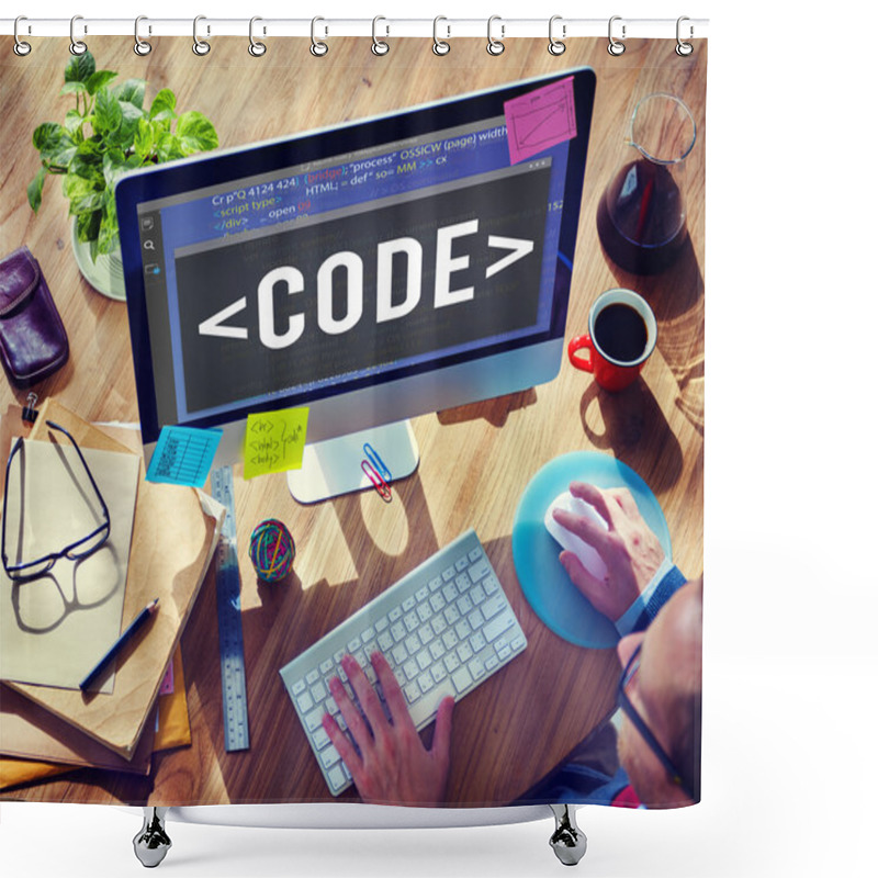 Personality  Programming, Technology Language Shower Curtains