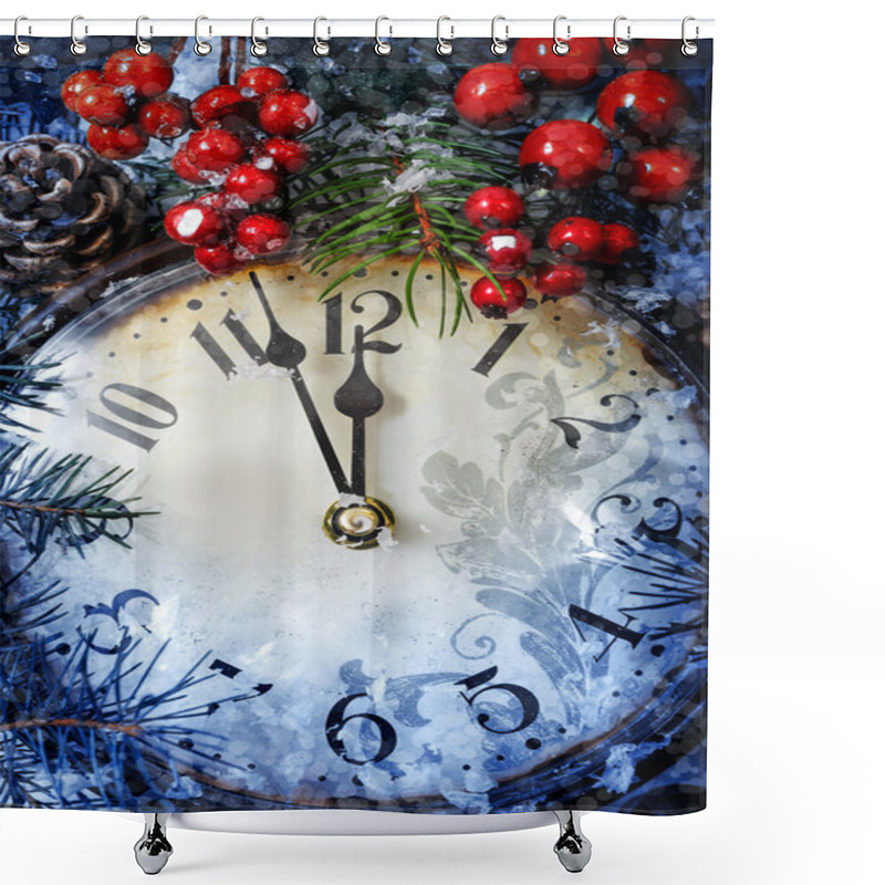 Personality  Christmas Eve And New Years At Midnight Shower Curtains