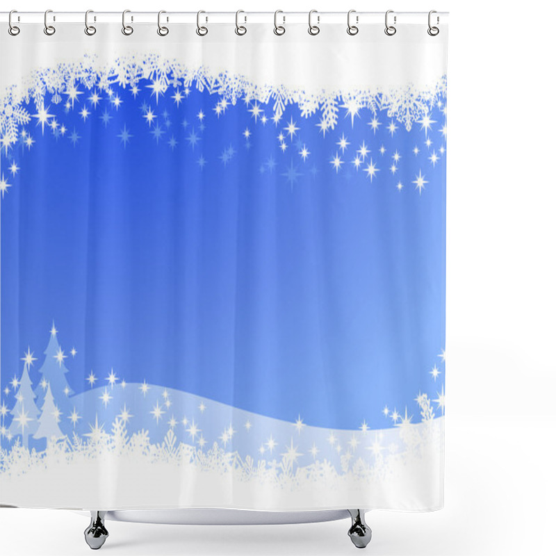 Personality  Christmas Winter Sky Lights Background Shower Curtains