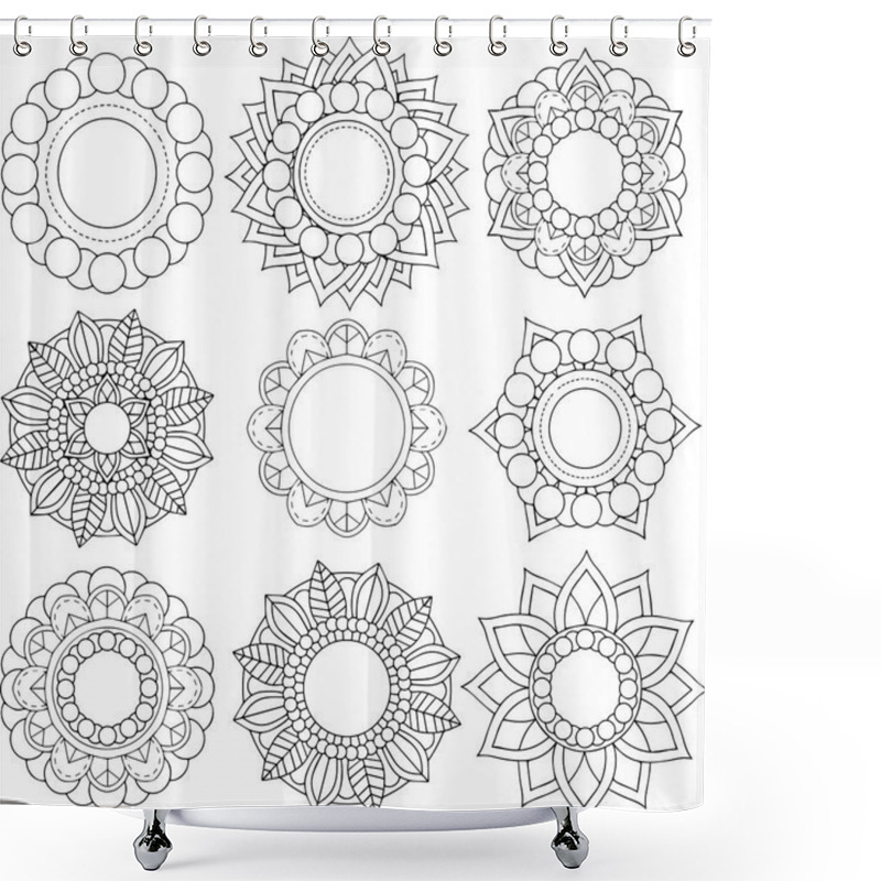 Personality  Set Of Different Flowers And Floral Patterns Shower Curtains