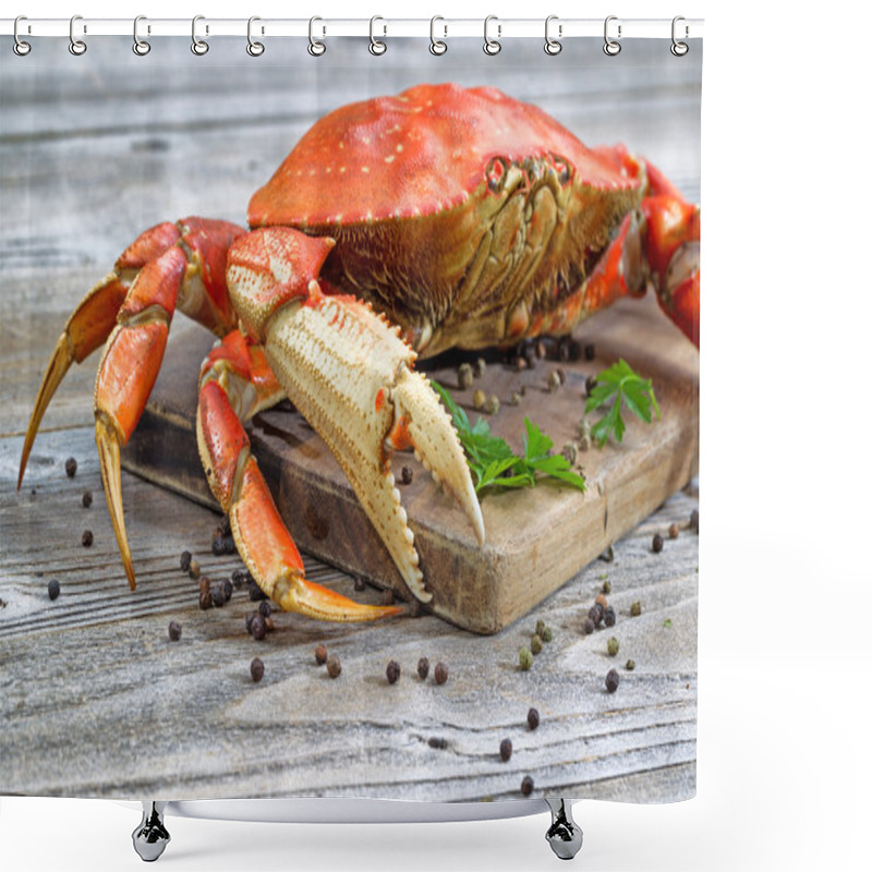 Personality  Steamed Crab On Server Board  Shower Curtains