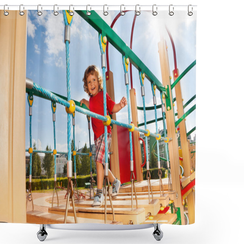 Personality  Runny On Playground Constraction Shower Curtains