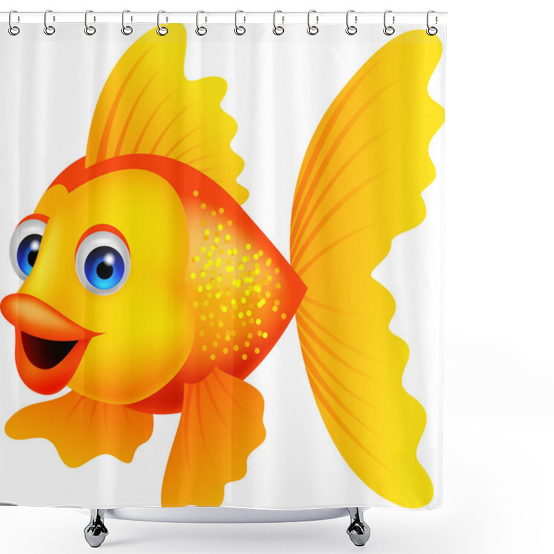 Personality  Golden Fish Cartoon Shower Curtains