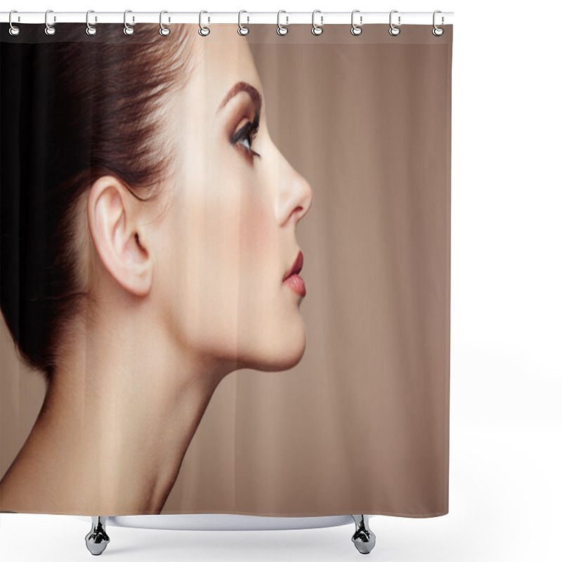 Personality  Beautiful Woman Face. Perfect Makeup Shower Curtains