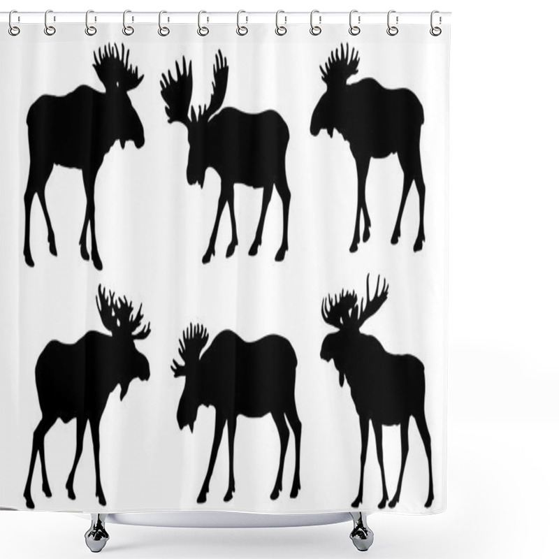 Personality  Moose Silhouttes Shower Curtains