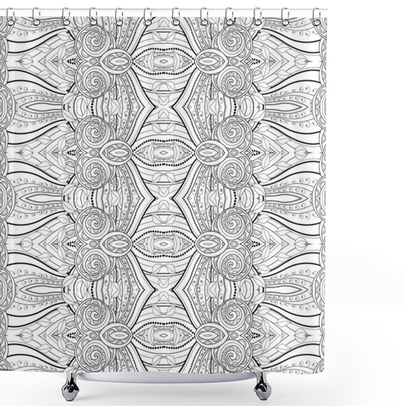 Personality  Abstract Ornament Monochrome Pattern Shower Curtains