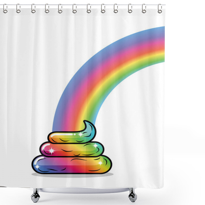 Personality  Turd Unicorn And Rainbow. Appearance Of Rainbow Shit Fabulous An Shower Curtains