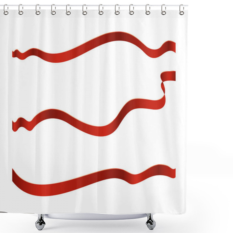 Personality  Red Ribbons Shower Curtains