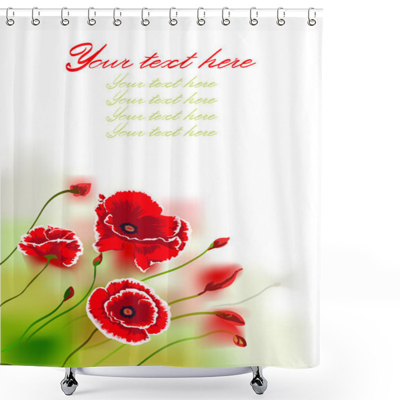 Personality  Greeting Card With Flowers Shower Curtains