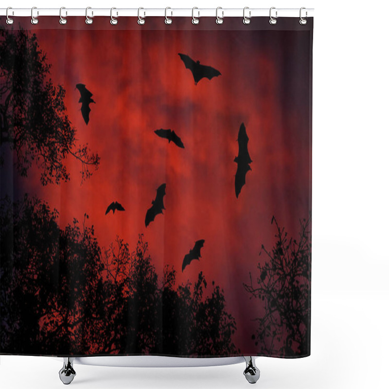 Personality  Night Wildlife With Bats Shower Curtains