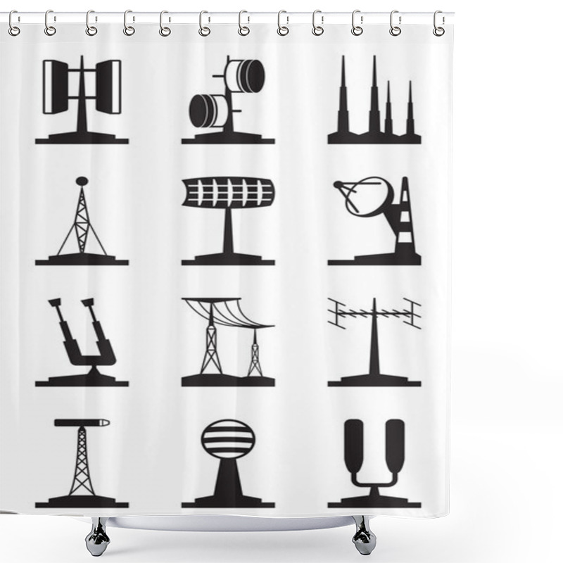 Personality  Various Antennas And Locators Shower Curtains