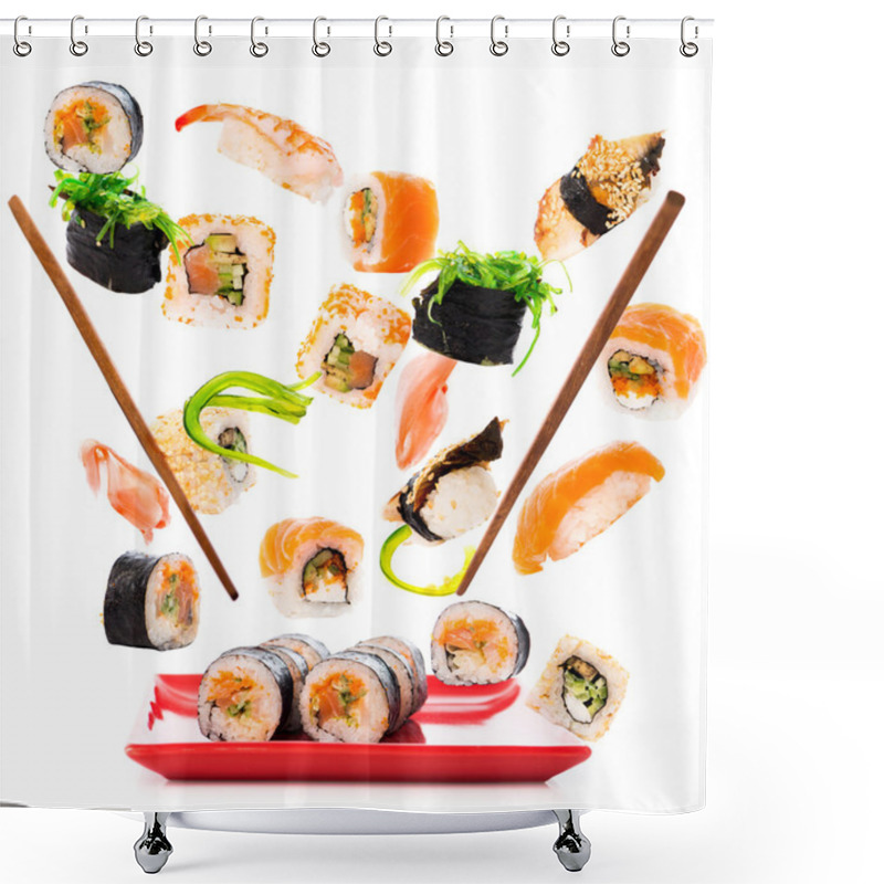 Personality  Delicious Pieces Of A Fly Sushi Shower Curtains