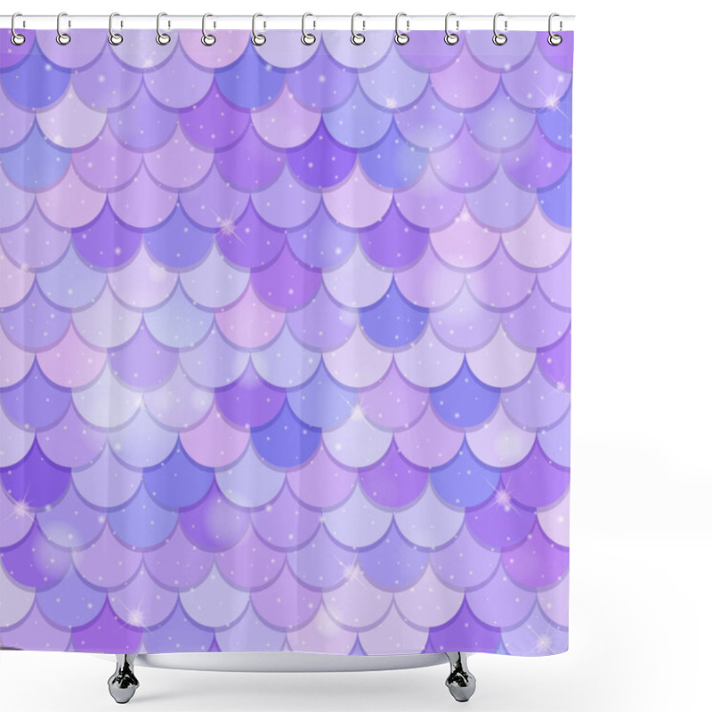 Personality  Fish Scale Seamless Pattern Background Illustration Shower Curtains