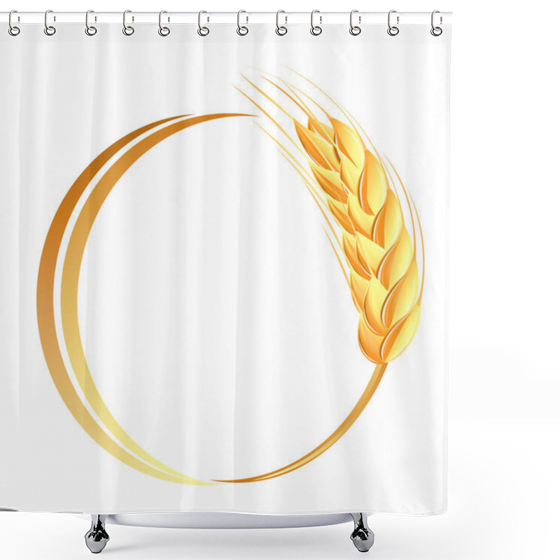 Personality  Wheat Ears Icon Shower Curtains