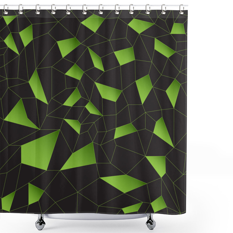 Personality  Green Vector Mosaic Grid Shower Curtains