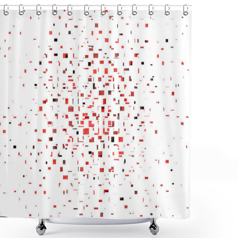 Personality  Miinimalist Abstract Art With Squares And Rectangles In Red On A White Background Shower Curtains