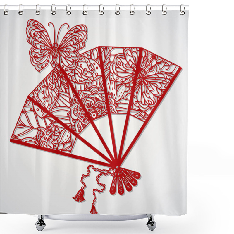 Personality  Vector Card Laser Cut Template. Shower Curtains