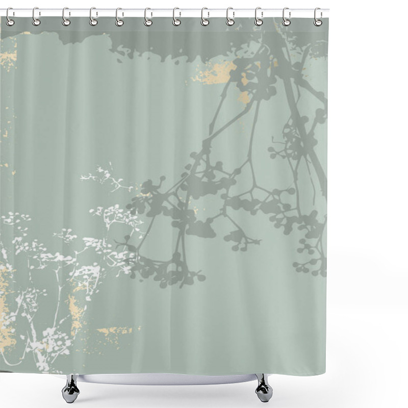 Personality  Floral Rustic Background With Hand Drawn Doodle Flowers And Botanical Elements Shower Curtains