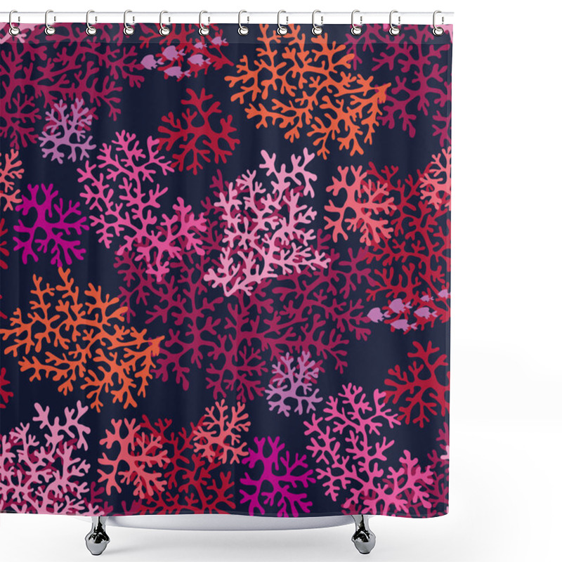 Personality  Bright Tropical Underwater World Repeatable Motif. Shower Curtains