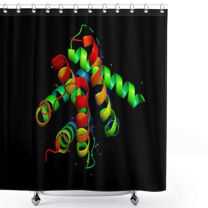 Personality  3d Structure Of The Protein Molecule.  Shower Curtains