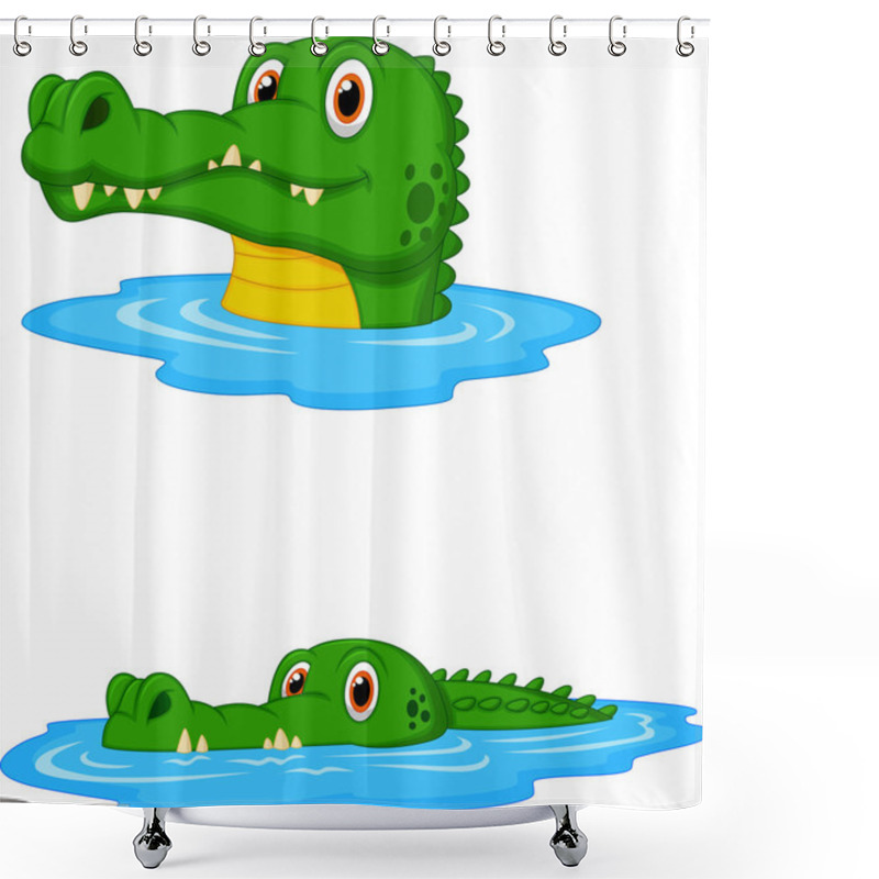 Personality  Cute Crocodile Cartoon Shower Curtains